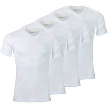 Vêtements Homme T-shirts manches courtes Athena Lot de 4 tee-shirt homme col V Eco Pack Blanc