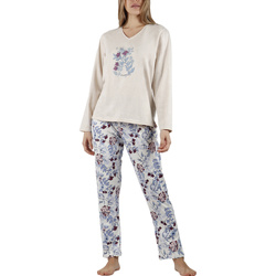Vêtements Femme Pyjamas / Chemises de nuit Admas Pyjama tenue d'intérieur pantalon top manches longues It Is Blanc