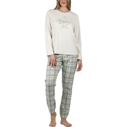 Vêtements Femme Pyjamas / Chemises de nuit Admas Pyjama tenue d'intérieur pantalon top manches longues If You Beige