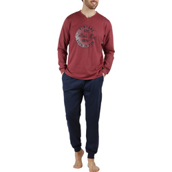 Vêtements Homme Pyjamas / Chemises de nuit Admas Pyjama tenue d'intérieur pantalon et haut Stamp Antonio Miro Rouge