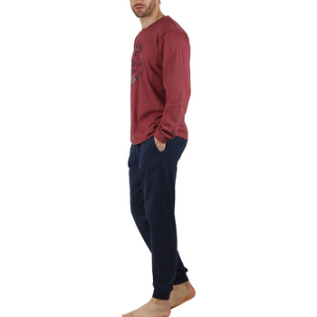 Admas Pyjama tenue d'intérieur pantalon et haut Stamp Antonio Miro Rouge