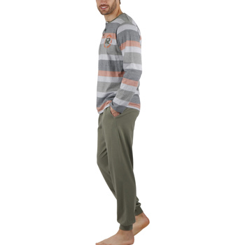 Admas Pyjama tenue d'intérieur pantalon et haut Rayas Camouflage Vert