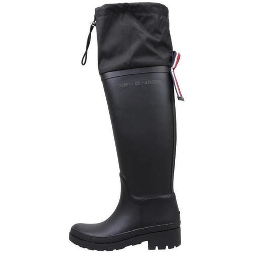 Tommy Hilfiger TH OVERKNEE RAINBOOT MONOGRAM Noir - Chaussures Bottes de  pluie Femme 169,90 €