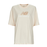 Vêtements Femme T-shirts manches courtes New Balance ESSENTIALS STACKED LOGO T-SHIRT Beige