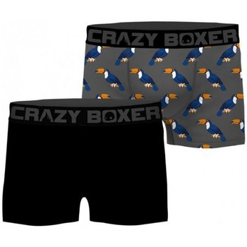Sous-vêtements Homme Boxers Crazy Boxer CRAZYBOXER 2 Boxers Homme Bio Toucan BCBX2 ANIM Gri Gris