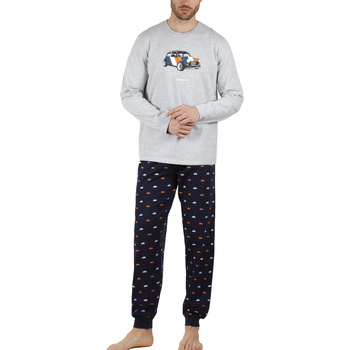 Vêtements Homme Pyjamas / Chemises de nuit Admas Pyjama tenue d'intérieur pantalon et haut Wide And Low Gris