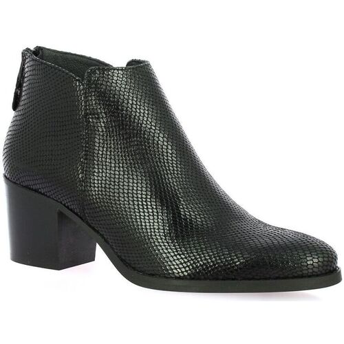 Chaussures Femme Ecru Boots Vidi Studio Ecru Boots cuir serpent Noir