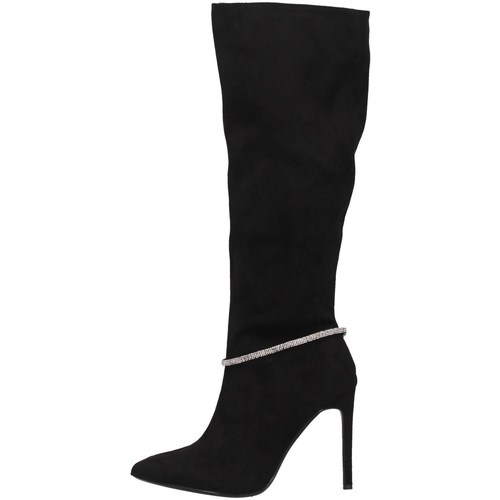 Chaussures Femme Bottines Francescomilano A10-07TS Bottes Femme Suède noir Noir