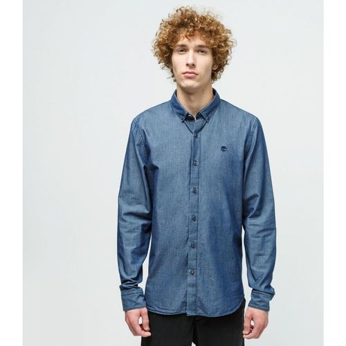 Vêtements Homme Chemises manches longues Timberland TB0A2BQGK531 - M-R LS CHAMB-SARK WASH Bleu