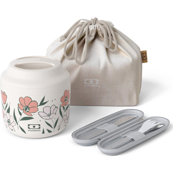 Maison & Déco Lunchbox Monbento Pack lunch box isotherme graphic bloom Beige