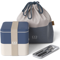 Out Of The Blue Lunchbox Monbento Pack lunch box square bleu natural bleu Natural