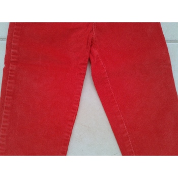 Sans marque Pantalon velours rouge - fille 18 mois Rouge