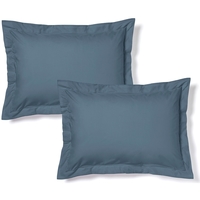 Maison & Déco Taies d'oreillers / traversins Salomé Prestige Lot de 2 taies d'oreiller unies percale de coton 80 fils - (65x Bleu