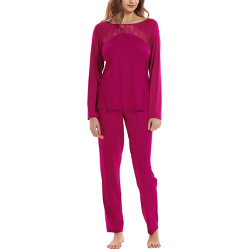 Vêtements Femme Pyjamas / Chemises de nuit Lisca Pyjama tenue d'intérieur pantalon top manches longues Karin Violet