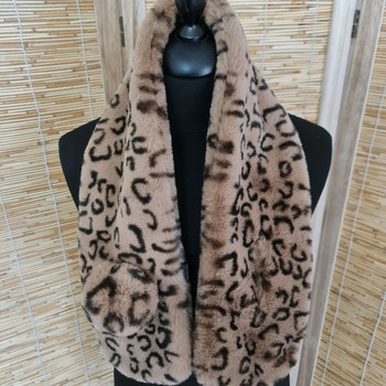 Vêtements Femme Cravates et accessoires Sans marque Echarpe col enveloppe fausse fourrure imprimé léopard Beige