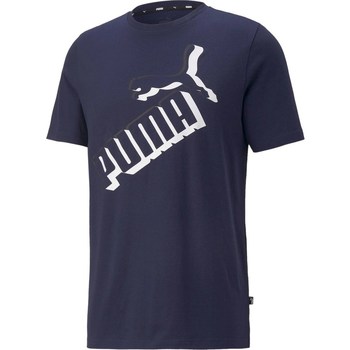 Vêtements Homme T-shirts manches courtes Puma Ess Logo Tee Bleu marine