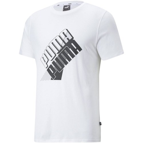 Vêtements Homme T-shirts manches courtes Puma Power Logo Tee Blanc