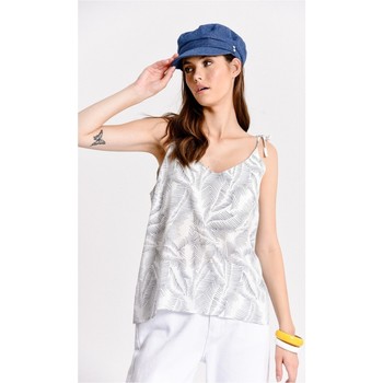 Vêtements Femme Débardeurs / T-shirts sans manche Molly Bracken - Caraco à motifs palmiers - blanc Blanc