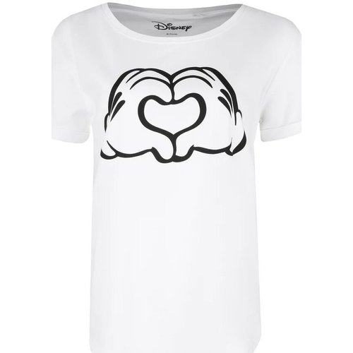 Vêtements Femme T-shirts manches longues Disney Love Hands Blanc