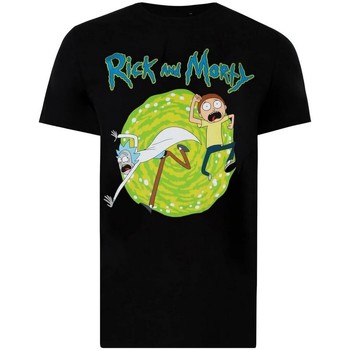 Vêtements Strada T-shirts manches longues Rick And Morty TV1108 Noir