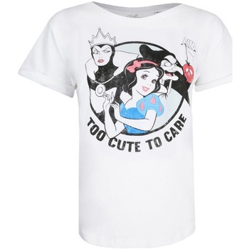 Vêtements Femme T-shirts manches longues Snow White And The Seven Dwarfs Too Cute To Care Blanc