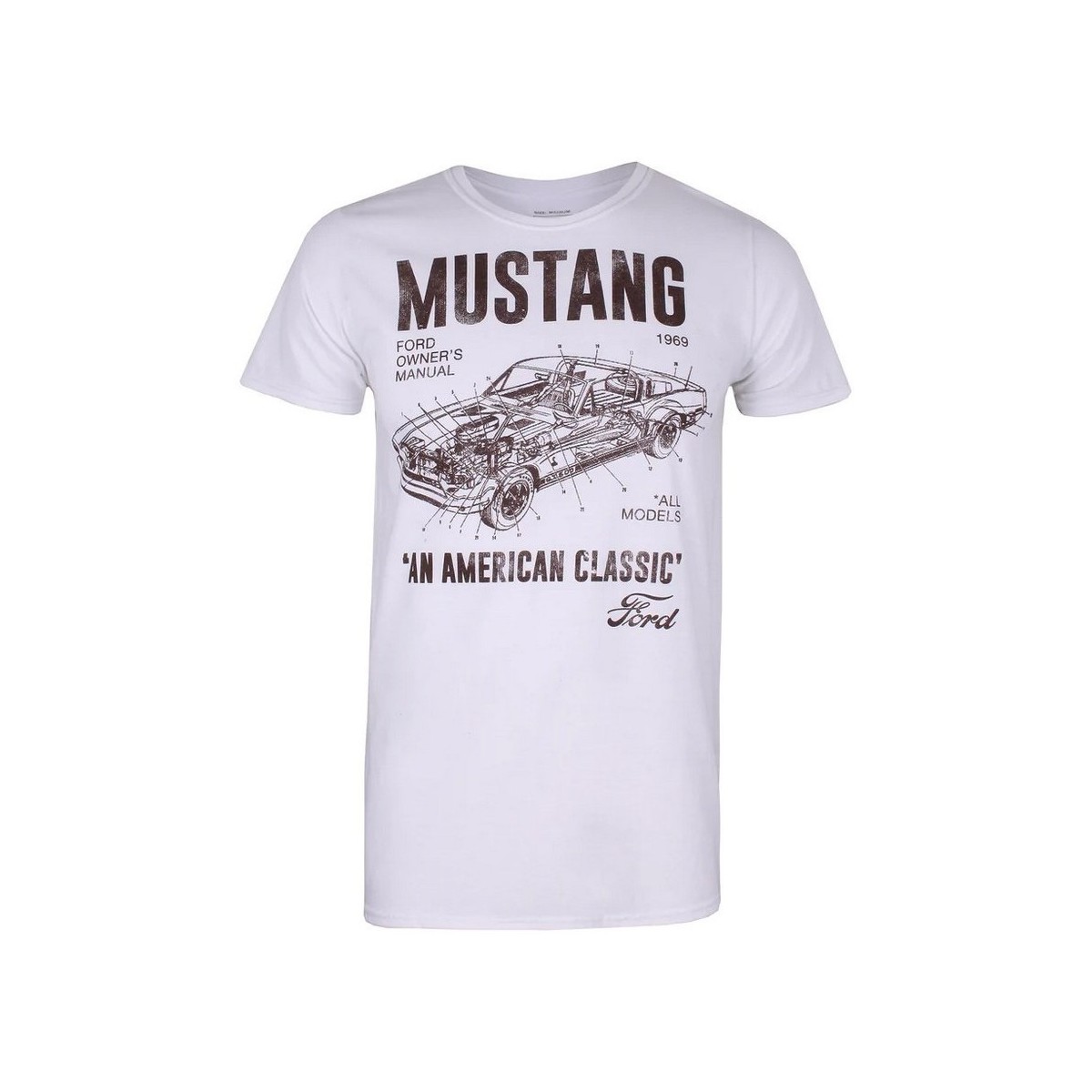 Vêtements Homme T-shirts manches longues Ford Mustang Manual Blanc