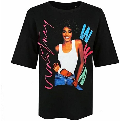 Vêtements Femme T-shirts manches longues Whitney Houston 80s Noir