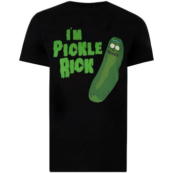 Vêtements Strada T-shirts manches longues Rick And Morty I’m Pickle Rick Noir
