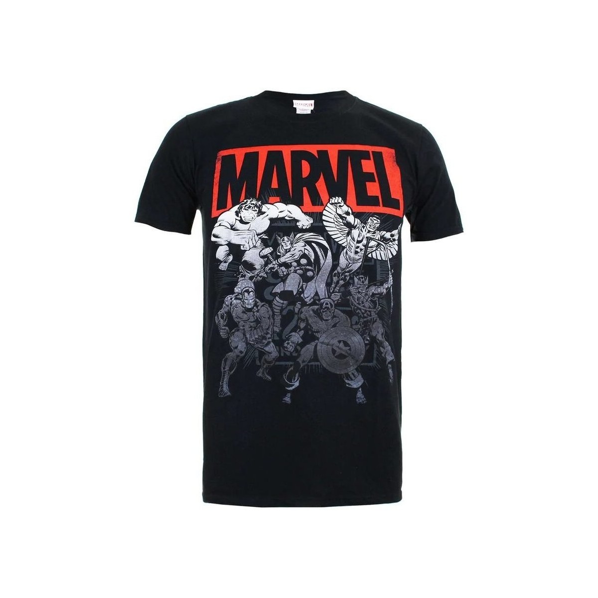 Vêtements logo T-shirts manches longues Marvel TV400 Noir