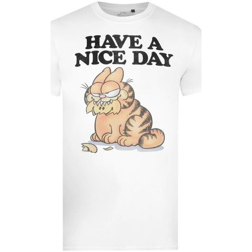 Vêtements Homme T-shirts manches longues Garfield Have A Nice Day Blanc