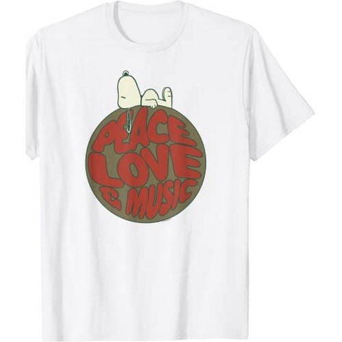 Vêtements Femme T-shirts manches longues Peanuts Far Out Peace Love And Music Blanc