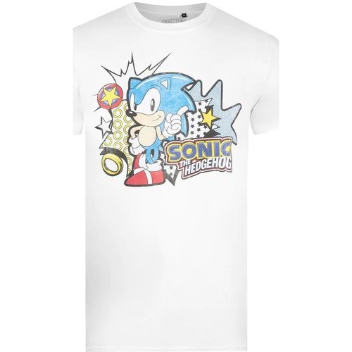 Vêtements Homme T-shirts manches longues Sonic The Hedgehog TV514 Blanc