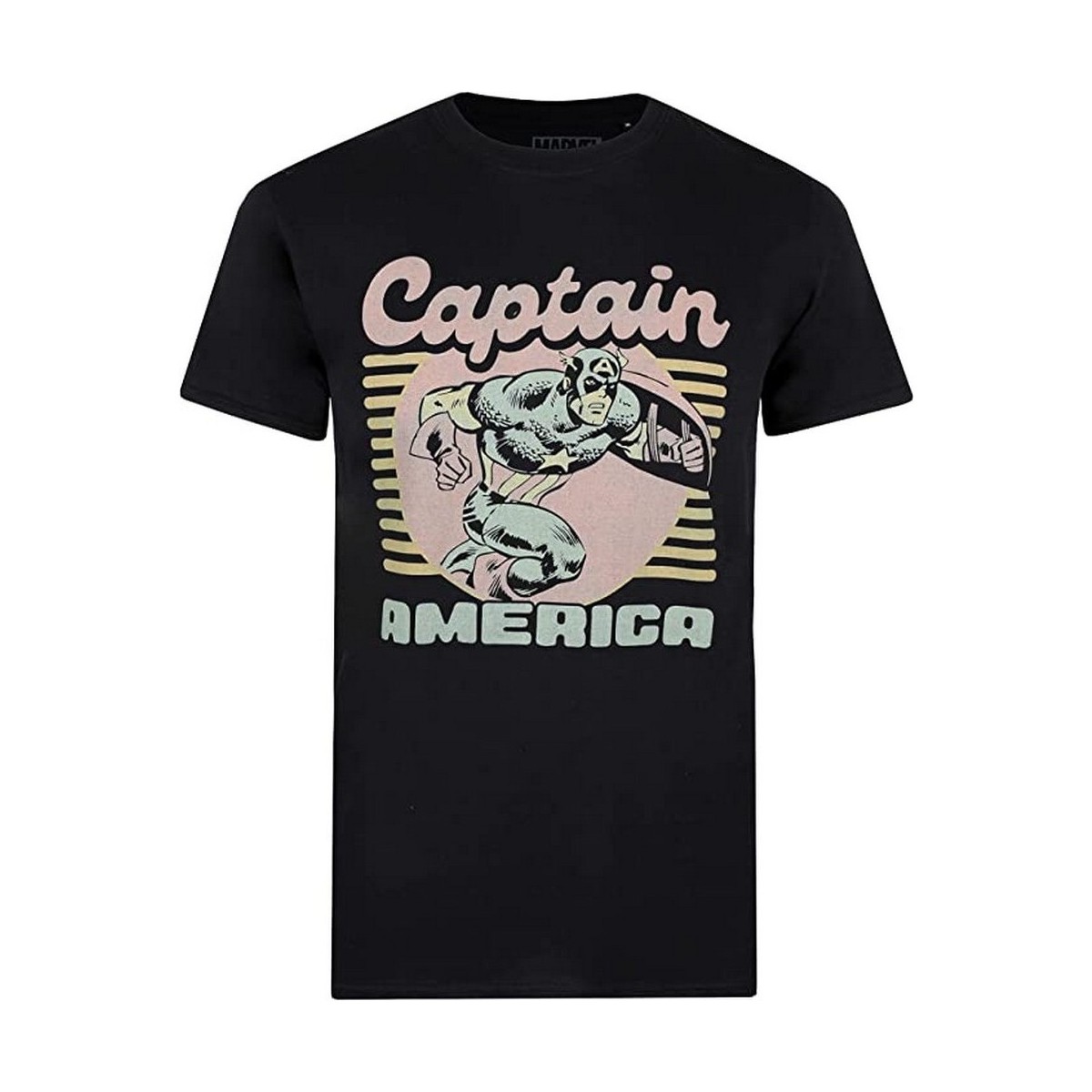 Vêtements Homme T-shirts Coton manches longues Captain America 70's Noir