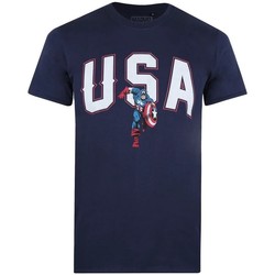 Vêtements Homme T-shirts manches longues Captain America USA Rouge