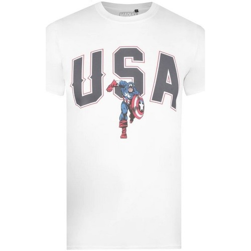 Vêtements Homme T-shirts manches longues Captain America USA Noir