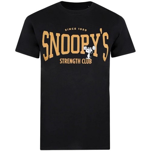 Vêtements Homme T-shirts manches longues Peanuts Snoopys Strength Club Noir