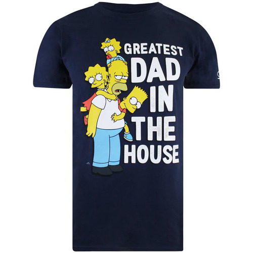 Vêtements Homme T-shirts manches longues The Simpsons Greatest Dad In The House Bleu