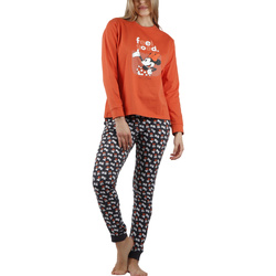 Vêtements Femme Pyjamas / Chemises de nuit Admas Pyjama tenue pantalon top manches longues Minnie Legend Disney Orange