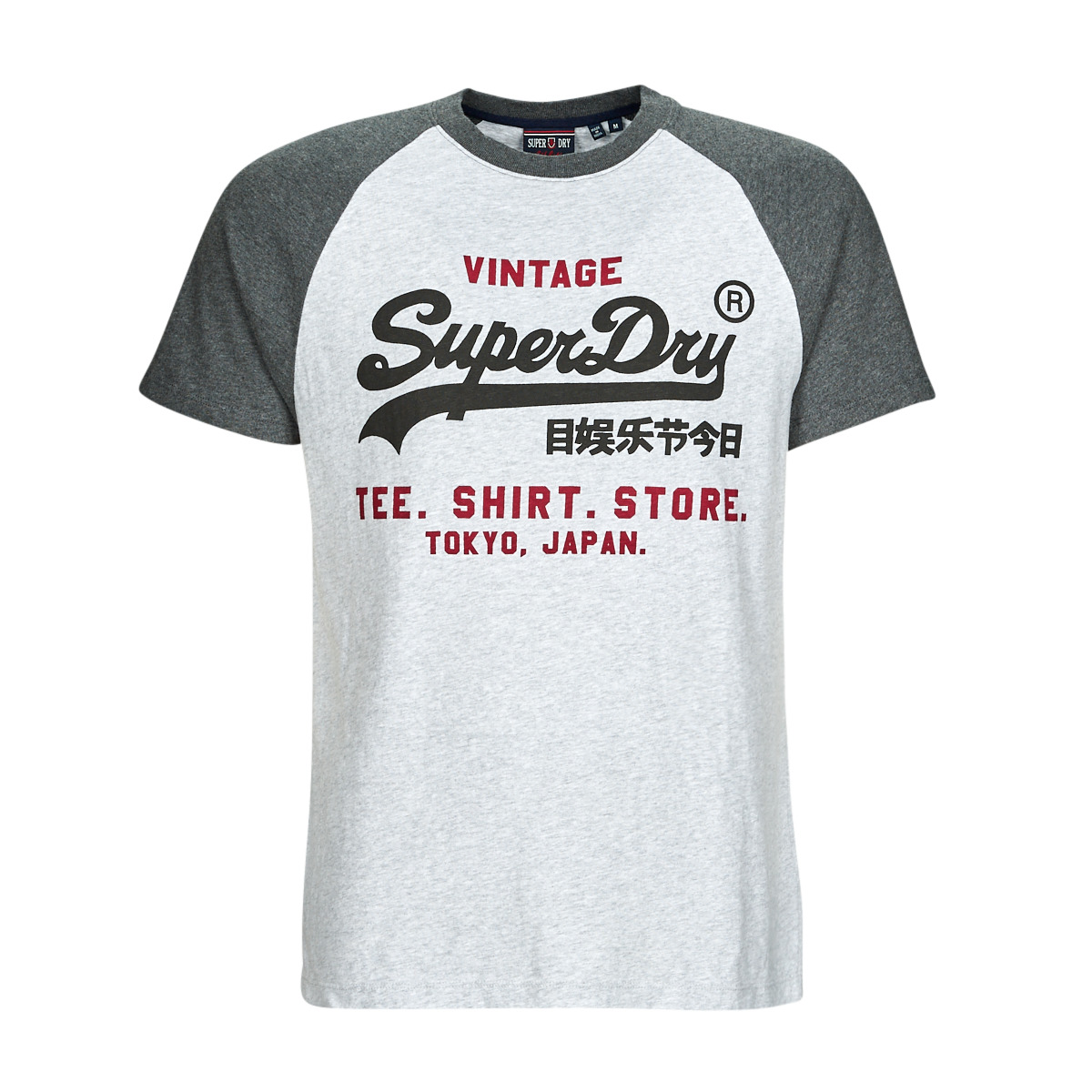 Vêtements sum T-shirts manches courtes Superdry VINTAGE VL HERITAGE RGLN TEE Gris