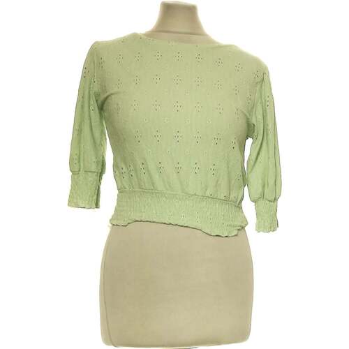 Vêtements Femme Tops / Blouses Pull And Bear Top Manches Courtes  36 - T1 - S Vert