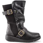 New Officer Leather Ankle Boots Womens Black