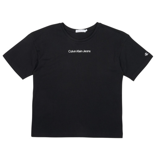 Vêtements Fille T-shirts manches courtes Calvin Klein Jeans CKJ LOGO BOXY T-SHIRT Noir