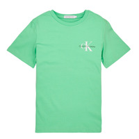 Vêtements Garçon T-shirts manches courtes Calvin Klein Jeans CHEST MONOGRAM TOP Vert