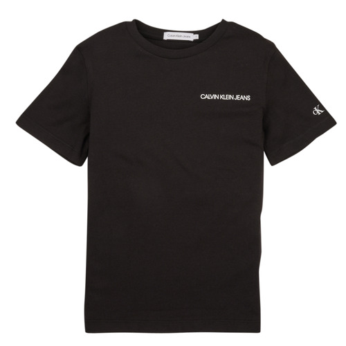 Vêtements Garçon T-shirts manches courtes Calvin Klein sportlichen JEANS CHEST LOGO TOP Noir