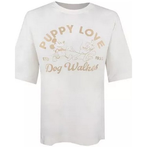 Vêtements Femme T-shirts manches longues Disney Puppy Love Blanc