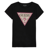 Vêtements Fille T-shirts manches courtes Guess SS T SHIRT Noir / Rose