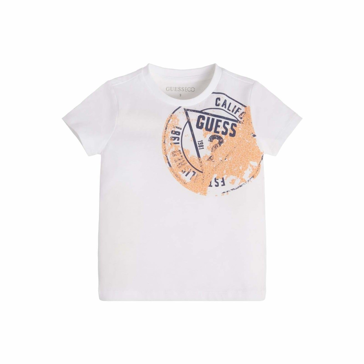 Vêtements Garçon T-shirts manches courtes Guess latte SS T SHIRT Blanc