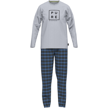pyjamas / chemises de nuit tom tailor  pyjama long coton tartan droit 