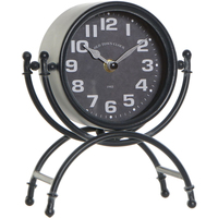 Grande Plaque En Bois Coffee Horloges Item International Horloge en métal noir sur pieds rétro Noir