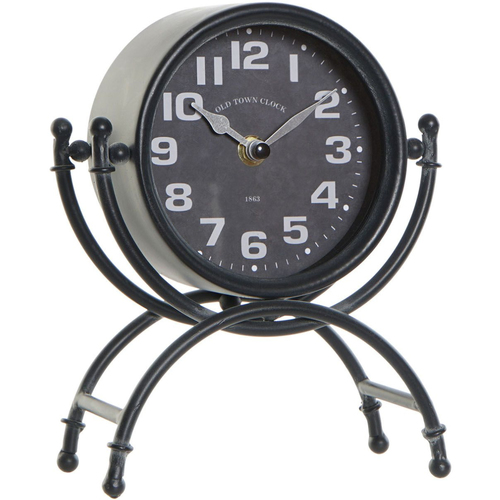 Collection Printemps / Été Horloges Item International Horloge en métal noir sur pieds rétro Noir